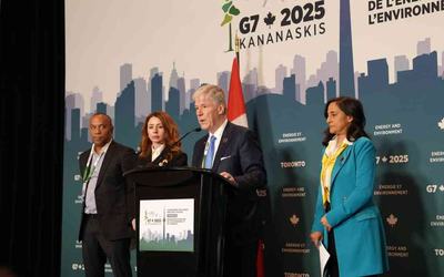 Le ministre de l’Énergie et des Ressources naturelles, Tim Hodgson, lors du G7 à Kananaskis en juin 2025