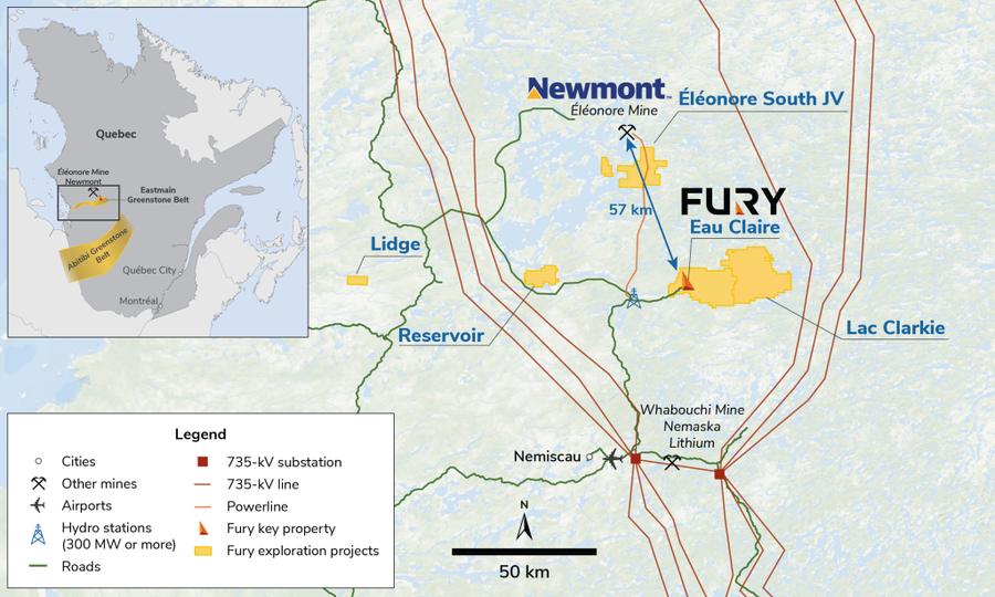 Fury Gold Mines - Projet Eau Claire - avril 2026
