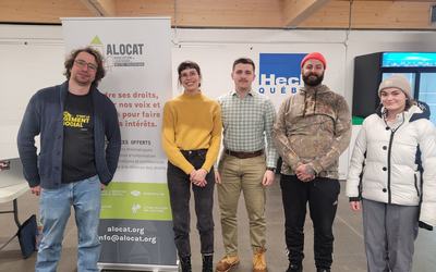 Les membres de l’ALOCAT accompagnés par Carl Lafrenière du FRAPPU