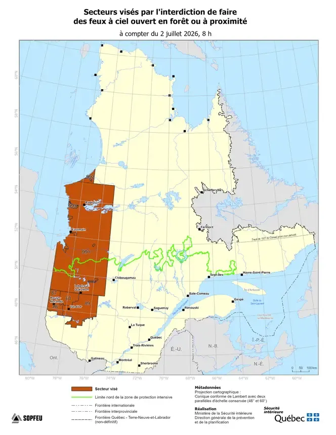 Carte SOPFEU - 2 juillet 2026